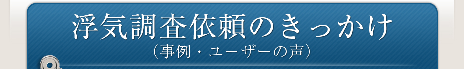 浮気調査依頼のきっかけ（事例・ユーザーの声）